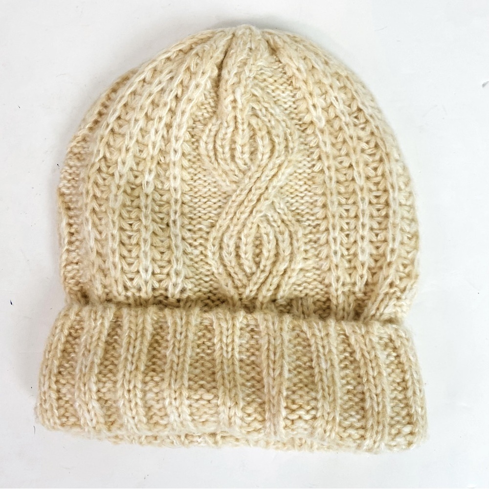 Free People Ivory Harlow Cable Knit Beanie OS